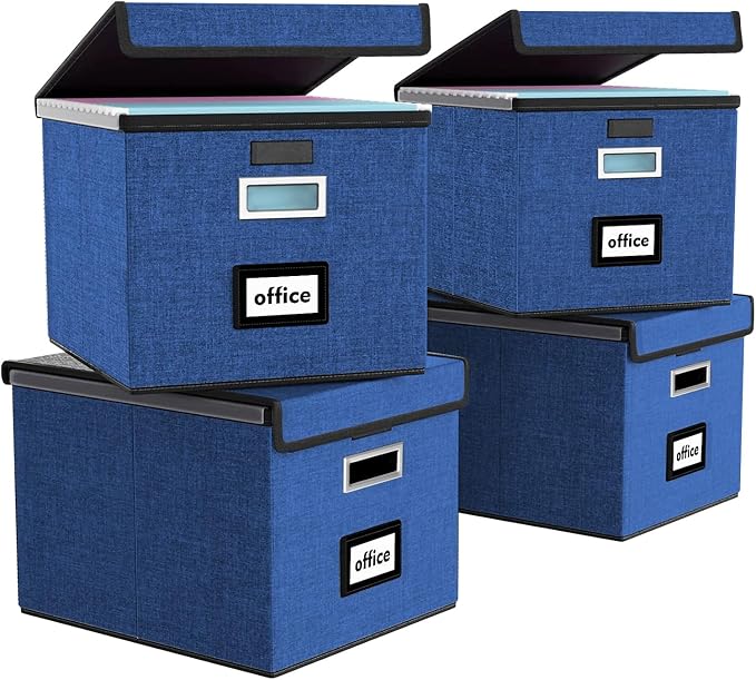 Decorative File Organizer Boxes Office Document Storage by Huolewa
