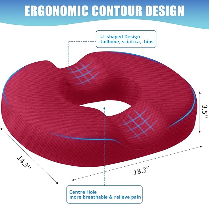 BlissTrends Donut Pillow Seat Cushion, Donut Chair Cushions - Image 2
