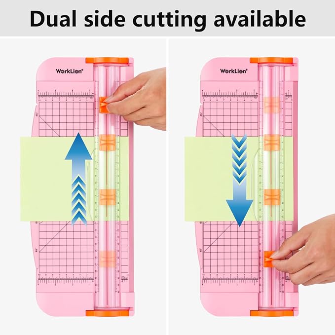WORKLION Straight Paper Cutter For crafting – Pink 12 Inch Paper Trimmer - Image 8