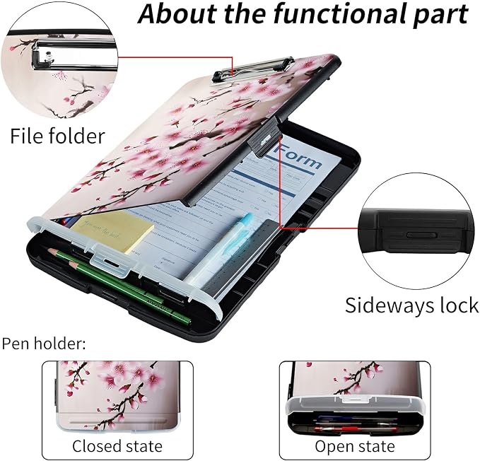 File Clipboard Storage with Pen Holder High Capacity Plastic Nursing Clipboards - Image 5
