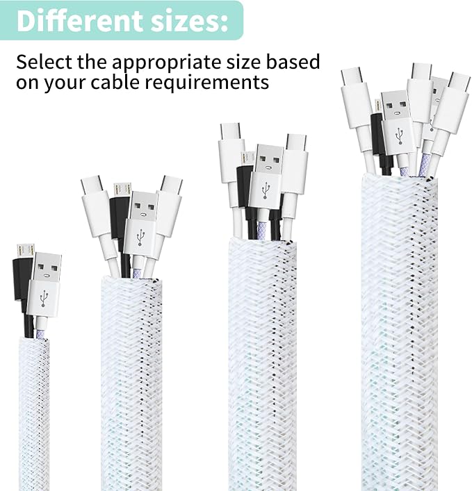 Split Wire Loom 3/4 Inch 50ft, Braided Cable Sleeve - Image 7