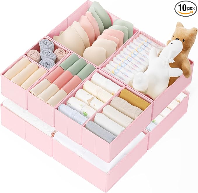 Criusia Drawer Organizer Clothes, 10 Pack Dresser Organizer by Criusia