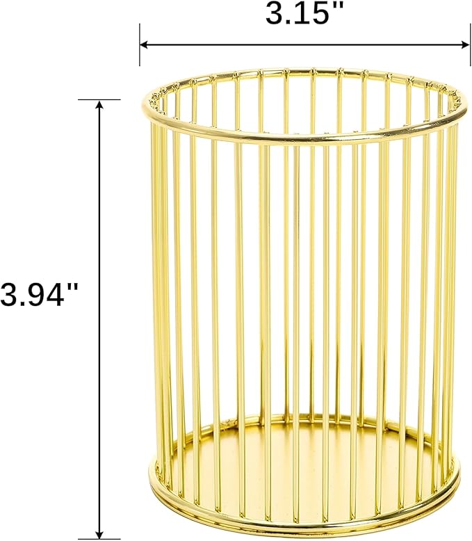 Yopay 4 Pack Gold Pencil Holder, Metal Pen Cup Makeup Brush Holder - Image 2