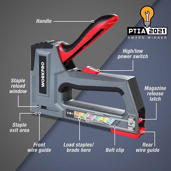 WORKPRO Staple Gun, Manual Brad Nailer - Image 2