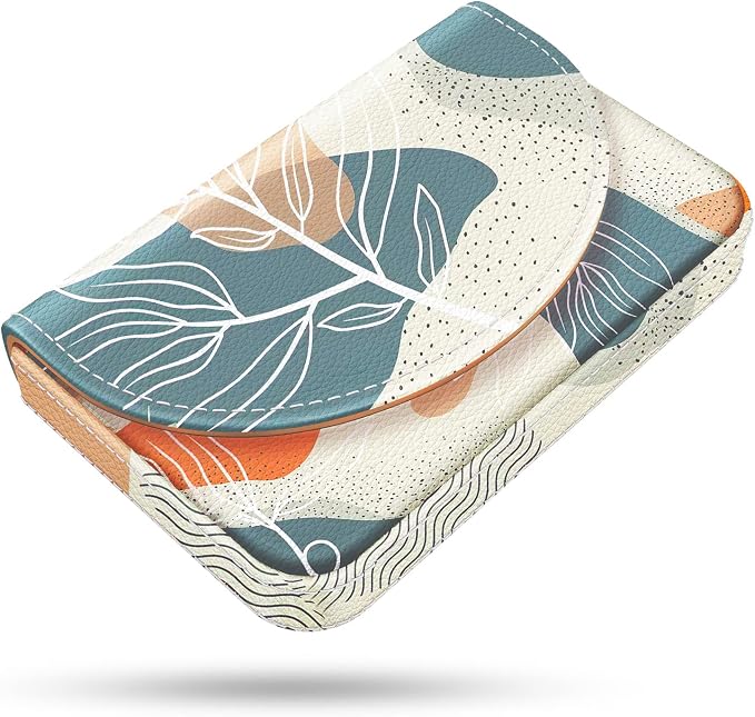 Business Card Holder，PU Leather Business Card Case Color Printing Pattern Card by xiviers