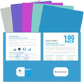Two Pocket Folders, PANDRI 100 Pack 2 Pocket Folders, Letter Size Paper File by PANDRI