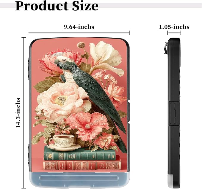 Parrot Flowers Clipboard with Storage, Clip Board 8.5 x 11（A4) with Pen Holder - Image 2