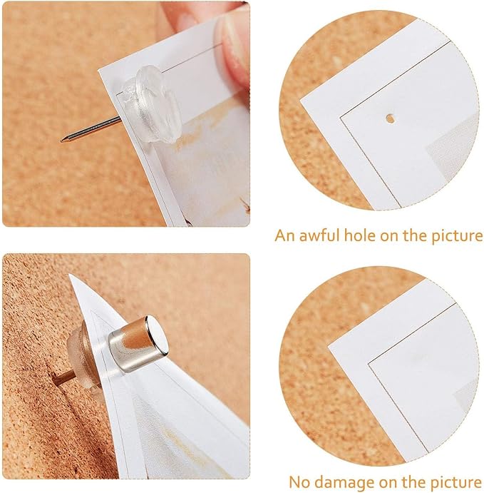 Outus 100 Sets Magnetic Push Pin Magnet Thumb Tack Poster Hanger Thumb Tacks - Image 3