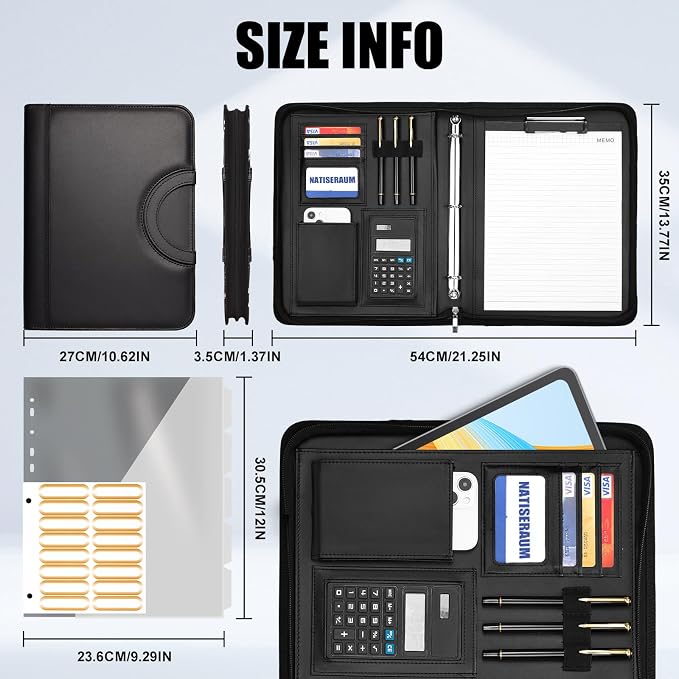 Portfolio Binder 3 Ring Includes Pen and 5 Dividers - Image 8