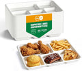 Turbo Bee Disposable 5 Compartment Plates, Heavy Duty Serving Plates by TurboBee