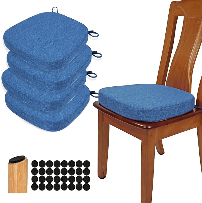 BUYUE Thickened 2.5" Dining Chair Cushions Set of 4, U-Shape High Density Foam by BUYUE