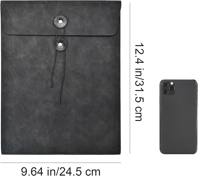 VANRA Vertical PU Leather Envelope File Folders Expanding Document Holder - Image 3