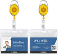 2 Pack Id Badge Holder With Clip – Transparent Orange Badge Reels with Id by WillWell