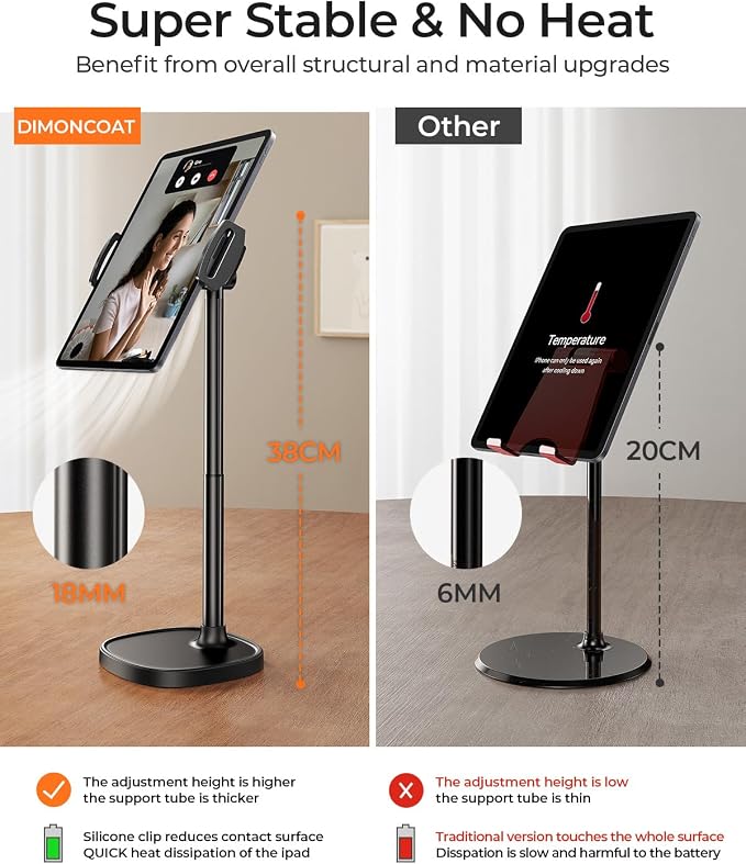 DIMONCOAT Height Adjustable Tablet Stand - Image 3