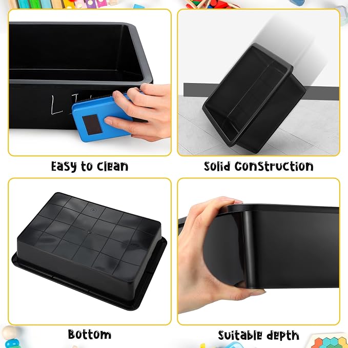 Hoteam 10 Pcs Flat Storage Organizer Tray Bin Paper Tray - Image 3