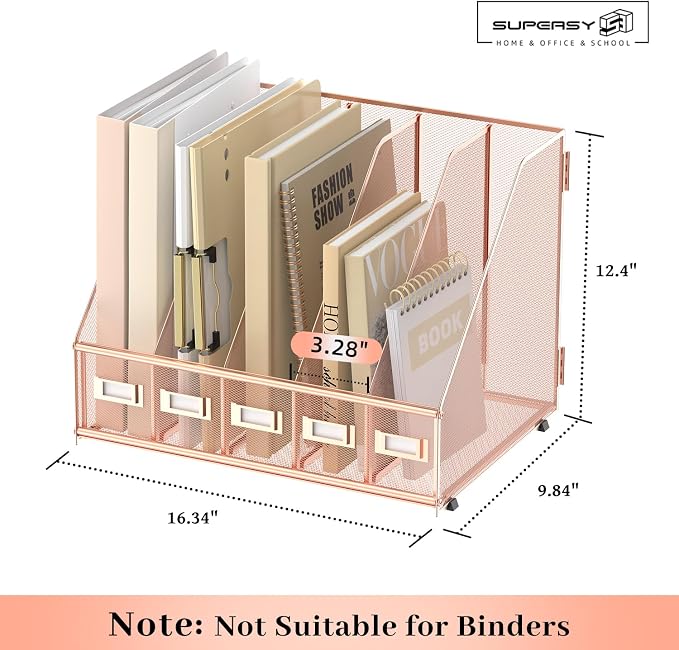 SUPEASY Desk Organizers Metal Desk Magazine File Holder - Image 3