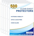 500 Pack Clear Sheet Protectors, 8.5 x 11 inch Page Protectors by Unknown