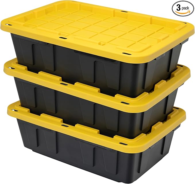CX BLACK & YELLOW�, 15-Gallon Heavy Duty Tough Storage Container & Snap-Tight by BLACKYELLOW
