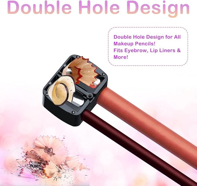 Makeup Pencil Sharpener, 4 Pack Dual Hole Cosmetic Pencil Sharpener - Image 4