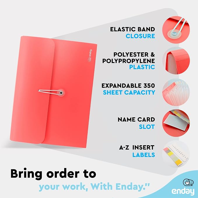 Accordion File Organizer 13 Pocket Expanding File Folder - Image 3