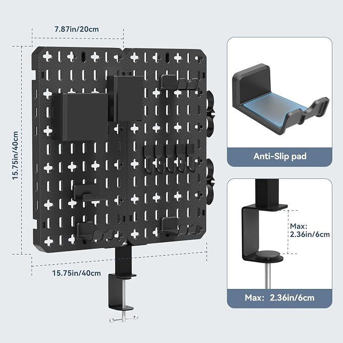 KDD 7 in 1 Clamp-on Desk Pegboard - Image 6