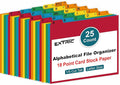EXTRIC Alphabetical File Organizer 25 File Cabinet Dividers A-Z, 5 Colors | A-Z by EXTRIC