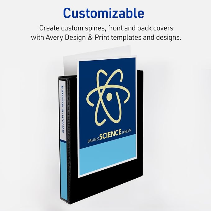 Avery Heavy-Duty View 3 Ring Binder, 1 Inch One Touch Slant Rings, 250-Sheet - Image 5