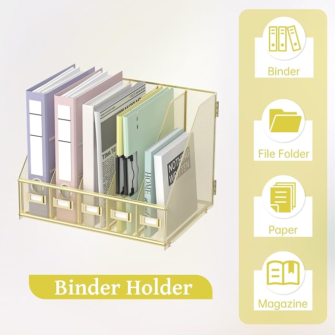 SUPEASY Desk Organizers Metal Desk Magazine File Holder - Image 6