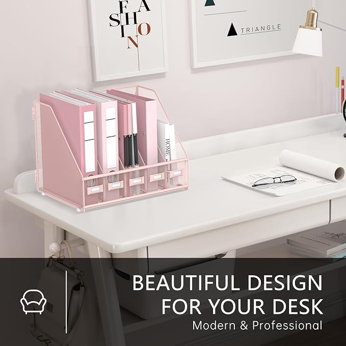 DALTACK Desk Organizers Metal Magazine File Holder - Image 4