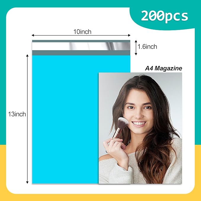 Poly Mailers 10x13 inch 200 Pcs, Waterproof and Tear-resistant Shipping Bags - Image 2