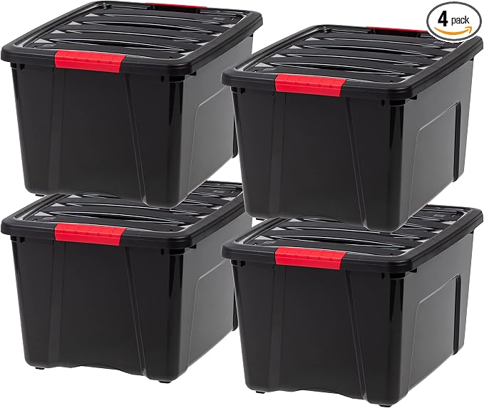 IRIS USA 40 Qt Stackable Plastic Storage Bins by IRISUSA