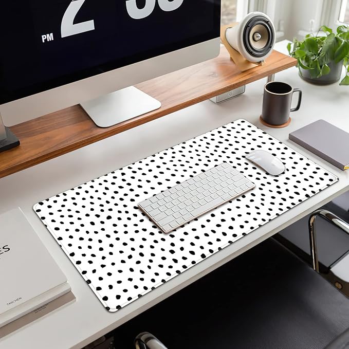 Boho Desk Mat, Polka Dot Large Mouse Pad Desk Pad Boho Desk Accessories - Image 4