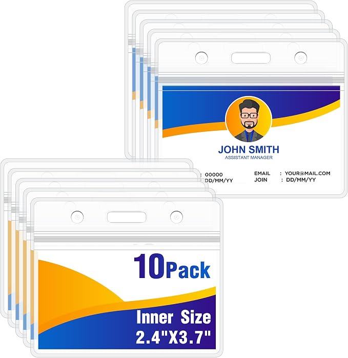 10PCS ID Badge Holder Horizontal by LIEMAND