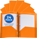 24 Pack Orange Plastic Folders by EPI