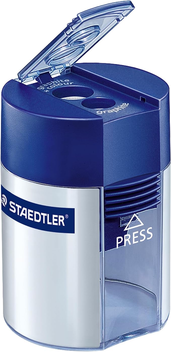 STAEDTLER Double-Hole Tub Pencil Sharpener: Dual Size Manual Sharpener - Image 2