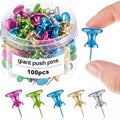 Outus 100 Pcs Giant Push Pins Large Thumb Tacks Metal Heads 1 Inch Jumbo Push by Outus