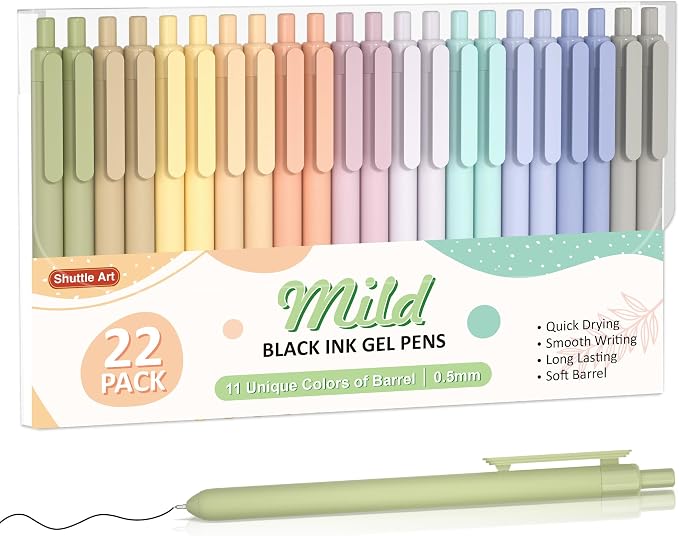 Shuttle Art Retractable Mild Gel Ink Pens by ShuttleArt