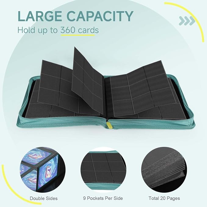 9 Pocket Card Binder, 360 Pockets Trading Card Binder, Double Sided Pocket - Image 4
