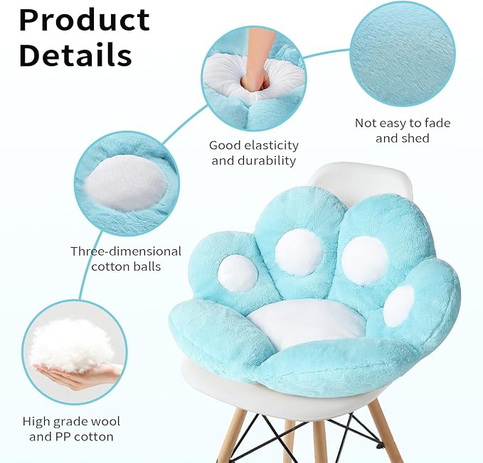 Ditucu Cat Paw Cushion Kawaii Chair Cushions 31.4 x 27.5 inch Cute Stuff Seat - Image 5