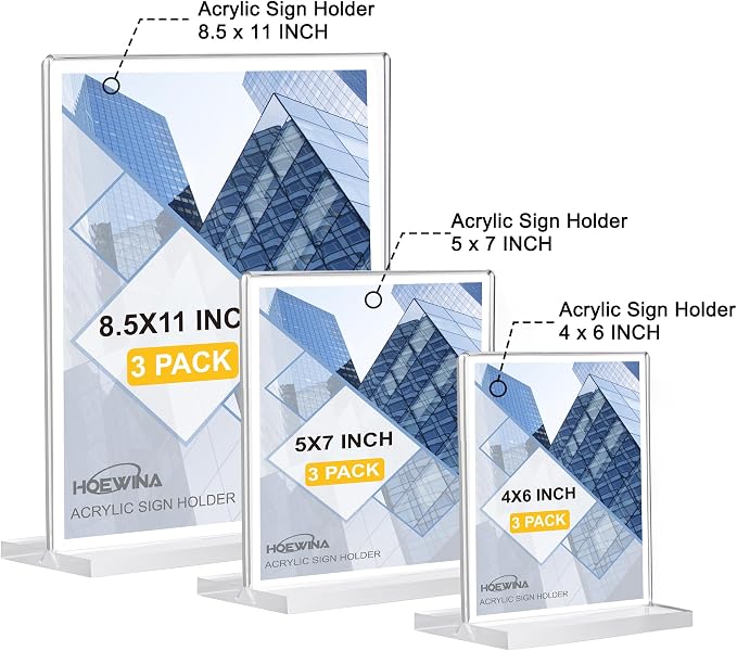Acrylic Sign Stand 4 x 6 Inch 3 Pack - Image 7