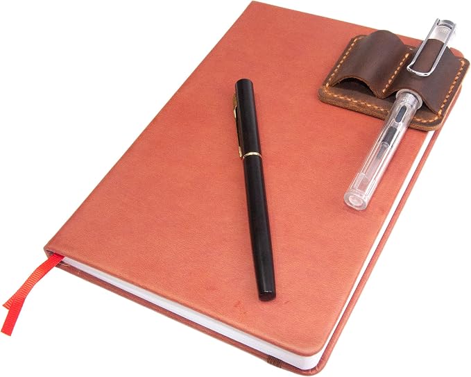 Handmade Leather Pen Holder Clip Notebook Pen Loop Stylish, notebook pen pencil - Image 5