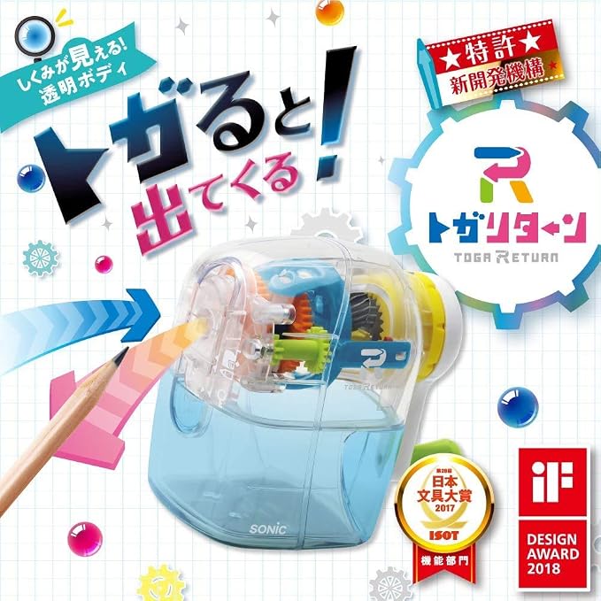 Sonic EK-4297-T Pencil Sharpener, Togar-Return Manual, Transparent - Image 2