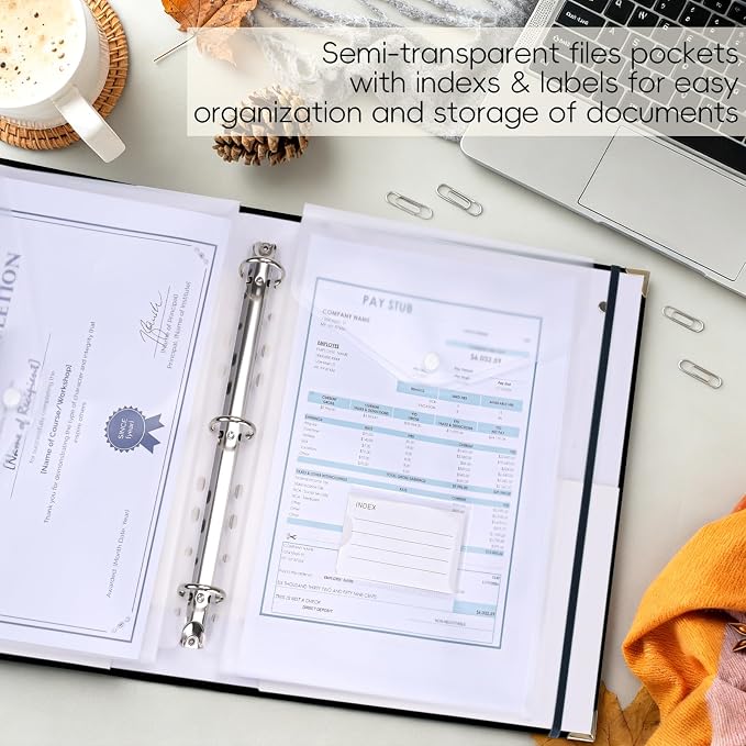 XKDOUS Important Document Organizer Emergency Binder Life Organizer Folio - Image 6