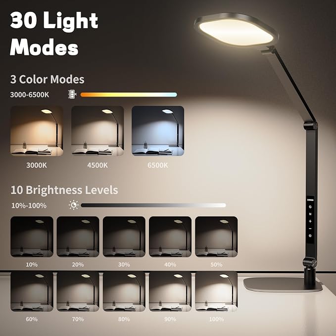 LitONES LED Desk Lamp for Home Office, Professional Eye-Caring Diffused Desk - Image 3
