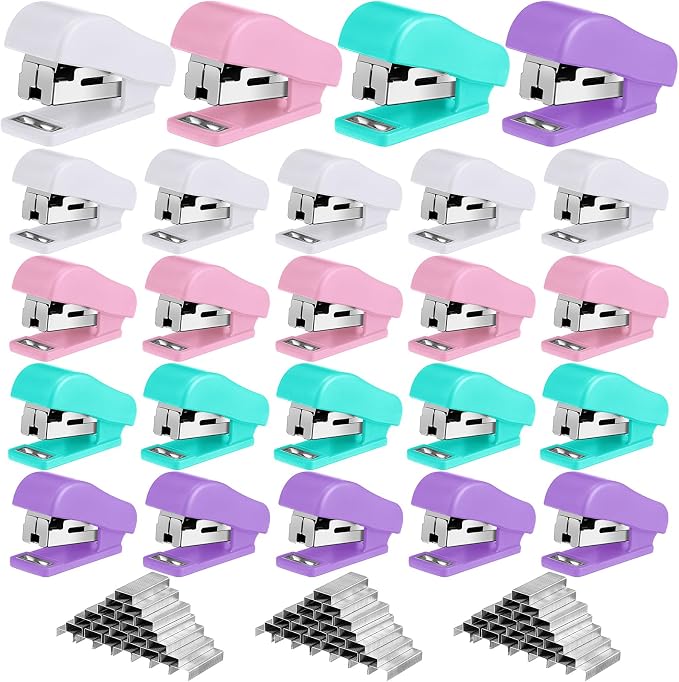 Fainne 24 Pcs Mini Stapler Bulk by Fainne