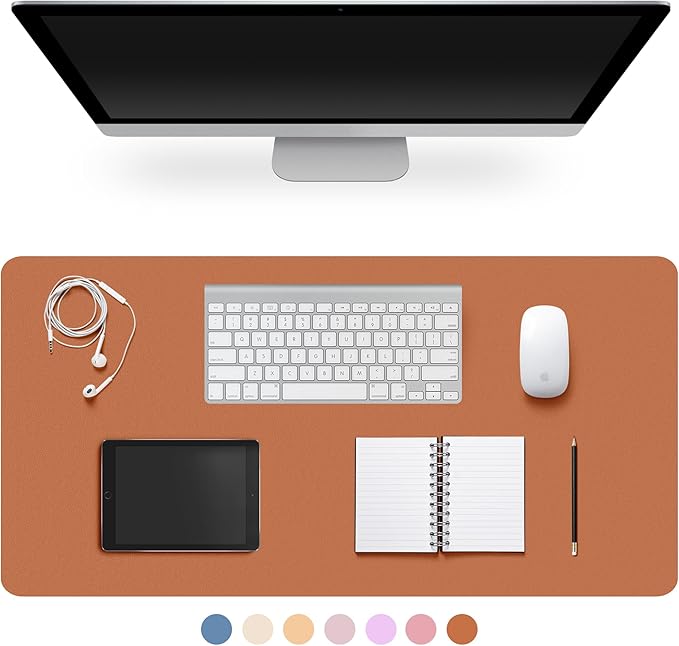 Leather Desk Pad Protector, Non-Slip Desk Pad, on-Slip PU Leather Large Mouse by CADONO