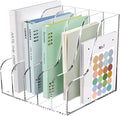 SANRUI Acrylic Desk Organizers, 5 Vertical Compartments A4 Folder Binder by SANRUI