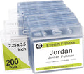 Fushing 200 Pcs Clear Plastic Horizontal Name Tag Badge ID Card Holders by Fushing