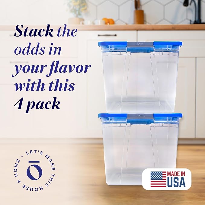 HOMZ 4-Pack Secure Latch, 64 Quart, and Office Organization - Image 2
