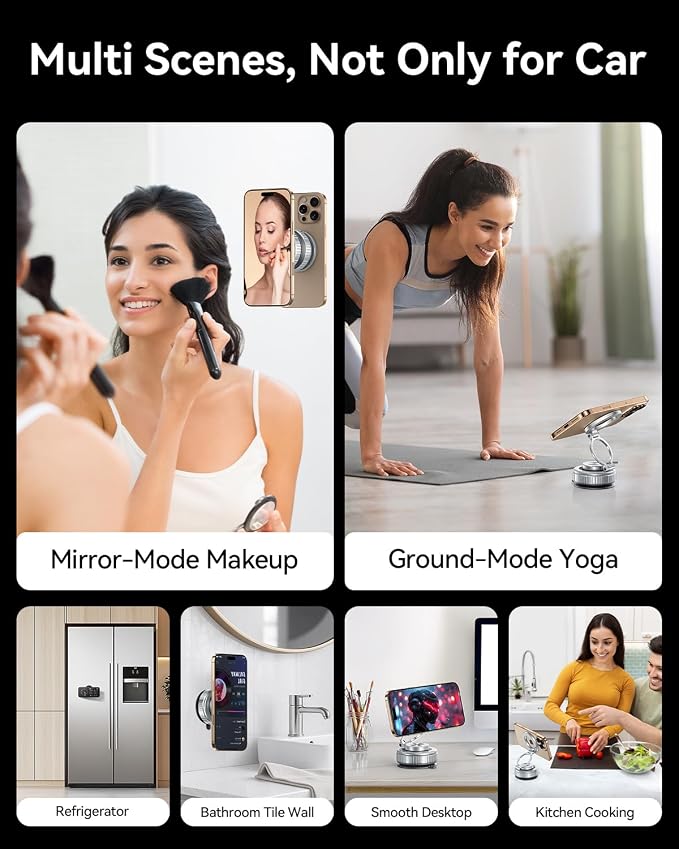 DIMONCOAT 2025 Upgraded 360° Rotation Vacuum Magnetic Phone Holder - Image 6